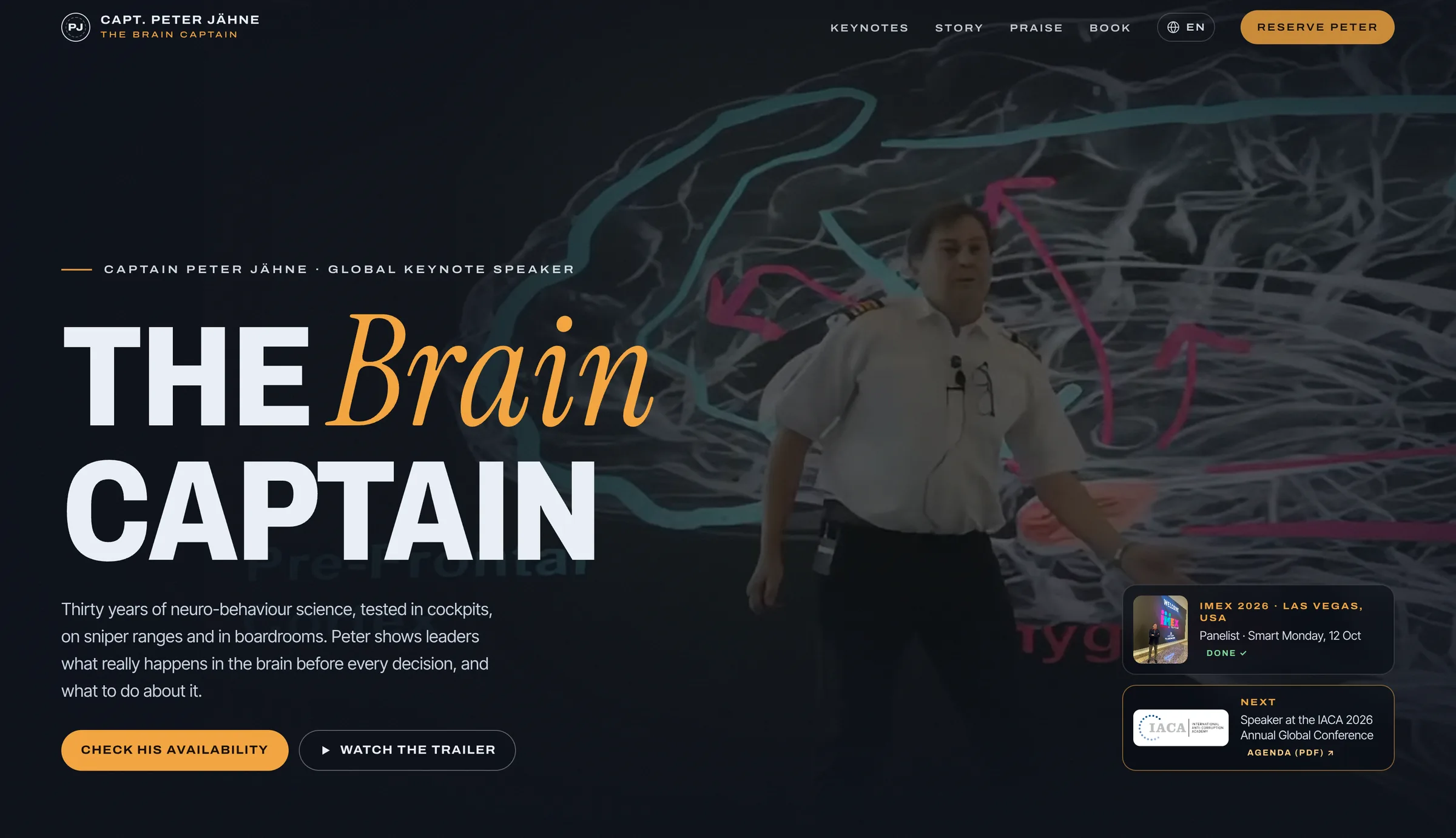 Captain Peter Jähne's new website: The Brain Captain on stage, with his next events